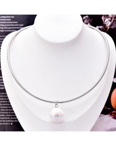 Fashion Large Pearl Titanium Steel Pendant Necklace Plating Stainless Steel Necklaces