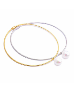 Fashion Large Pearl Titanium Steel Pendant Necklace Plating Stainless Steel Necklaces