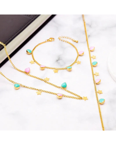 Fashion Plating Star Stainless Steel Necklaces Heart Shape Titanium Steel Necklace