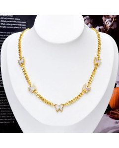 Fashion Plating Shell Stainless Steel Necklaces Butterfly Titanium Steel Necklace Colorza