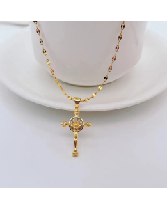 Fashion Inlay Zircon Stainless Steel Necklaces Cross Titanium Steel Pendant Necklace Colorza