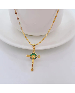 Fashion Inlay Zircon Stainless Steel Necklaces Cross Titanium Steel Pendant Necklace Colorza