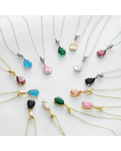 Classic Inlay Zircon Stainless Steel Necklaces Water Droplets Titanium Steel Necklace 