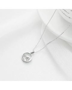 Fashion Round Cross Titanium Steel Necklace Letter Plating Stainless Steel Necklaces Colorza-Steel Color-01