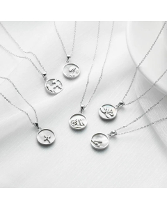 Fashion Round Cross Titanium Steel Necklace Letter Plating Stainless Steel Necklaces Colorza