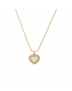 Refined Heart Shape Titanium Steel Necklace Inlaid Gold Shell Stainless Steel Necklaces
