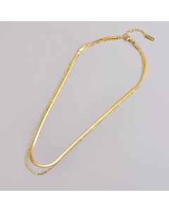 Plain Solid Color Layered Titanium Steel Necklaces Plating Stainless Steel Necklaces