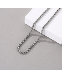 Plain Solid Color Twist Chain Titanium Steel Necklace Stainless Steel Necklaces