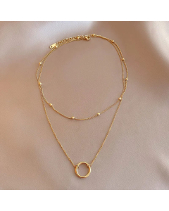 Non-Fading Round Titanium Steel Necklace Layered Stainless Steel Necklaces