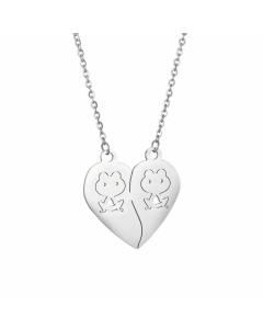 Couple Chain Heart Shape Stainless Steel Pendant Necklace Stainless Steel Necklaces
