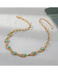 Fashion Plating Leaf Stainless Steel Necklace Wholesale