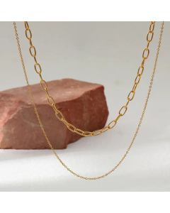 Streetwear Layered Necklaces Stainless Steel Necklaces Solid Color Stainless Steel 