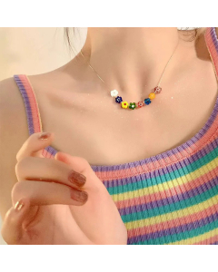 Light Luxury Fish Tail Clavicle Chain Stainless Steel Zircon Inlaid Necklaces Colorza