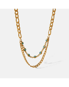Fashion Round Stainless Steel Necklace Inlay Zircon Stainless Steel Necklaces Colorza