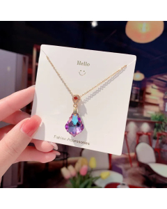 Exquisite Small Waist Ferris Wheel Inlaid Zircon Pendant Titanium Steel Necklace