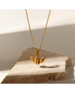 Cute Plaiting Angel Stainless Steel Pendant Necklace Wholesale