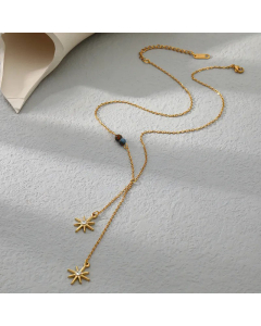 Niche Solid Color Stainless Steel Pendant Necklace Inlay Zircon Stainless Steel Necklaces Colorza