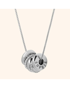 Fashion Plating Inlay Zircon Pendant Necklace Letter Stainless Steel Necklace