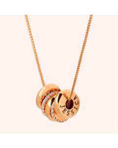 Fashion Plating Inlay Zircon Pendant Necklace Letter Stainless Steel Necklace