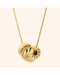 Fashion Plating Inlay Zircon Pendant Necklace Letter Stainless Steel Necklace