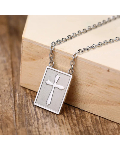 Fashion Square Cross Titanium Steel Plating Pendant Necklace Colorza