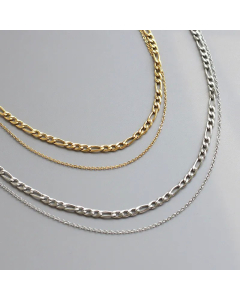 Plain Solid Color Titanium Steel Plating Layered Necklaces Colorza