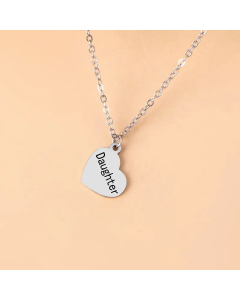 Simple Style Letter Heart Shape Pendant Necklace Colorza Stainless Steel 