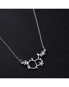 Simple Style Flower Stainless Steel Hollow Out Necklace Colorza