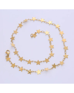 Solid Color Star Choker Plating Chain Stainless Steel Necklace