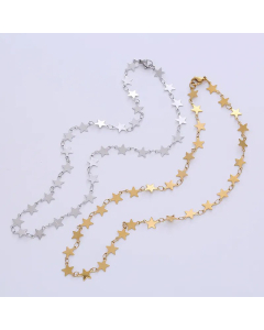 Solid Color Star Choker Plating Chain Stainless Steel Necklace