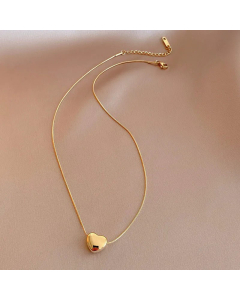 Retro Plating Stainless Steel Necklaces Heart Shape Titanium Steel Necklace Colorza