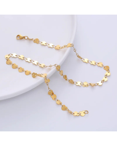 Sweet Heart Shape Choker Plating Chain Stainless Steel Necklace
