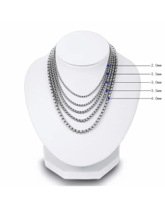 Plain Solid Color Square Pearl Chain Titanium Steel Necklace Colorza