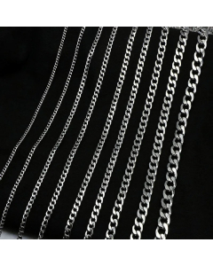 Plain Solid Color Curby Chain Stainless Steel Necklace Fine Quality