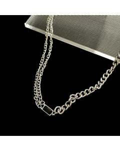 Simple Style Square Titanium Steel Inlay Black Zircon Asymmetric Necklace Colorza