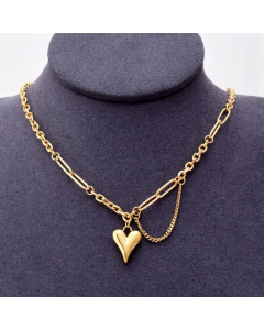 Fashion Heart Shape Titanium Steel Plating Stainless Steel Necklaces Layered Necklaces