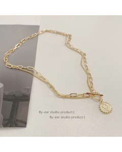 Fashion Inlay Artificial Diamond Pendant Necklace Flower Heart Titanium Steel  Colorza