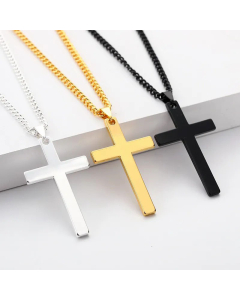 Non-Fading Cross Pendent Stainless Steel Plating Necklace Colorza