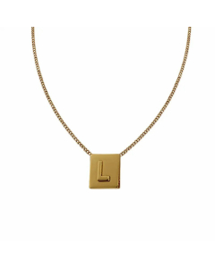 Fashion 26 Letter Titanium Steel Pendant Plating Necklace Colorza
