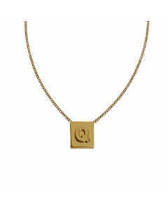 Fashion 26 Letter Titanium Steel Pendant Plating Necklace Colorza