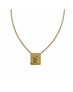 Fashion 26 Letter Titanium Steel Pendant Plating Necklace Colorza