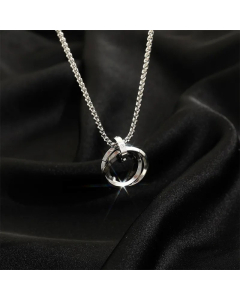 Classic Circle Titanium Steel Plating Pendant Necklace Wholesale