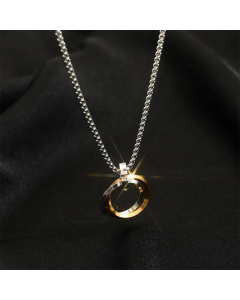 Classic Circle Titanium Steel Plating Pendant Necklace Wholesale