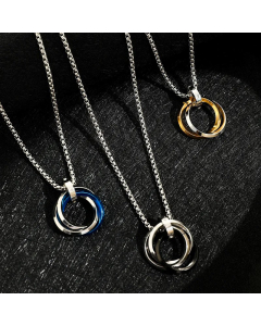 Classic Circle Titanium Steel Plating Pendant Necklace Wholesale