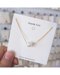 Fashion Fishtail Skirt Pearl Titanium Steel Plating Zircon Inlaid Pendant Necklace Colorza