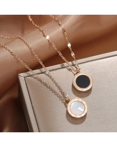 Elegant Butterfly Angel Wings Pendant Stainless Steel Plating Zircon Inlaid Necklace Colorza