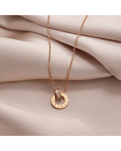 Niche Letter H Love Pendant Stainless Steel Plating Zircon Inlaid Necklace Colorza