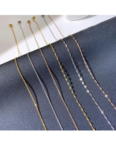 Plain Solid Color Titanium Steel Universal Chain O-Shaped Chain Gold Necklace