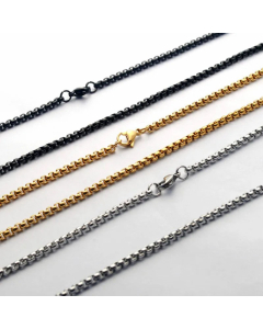 Plain Solid Color Titanium Steel Plating Necklace Colorza