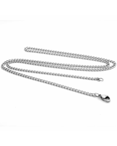 Plain Solid Color Curby Chain Titanium Steel Necklace